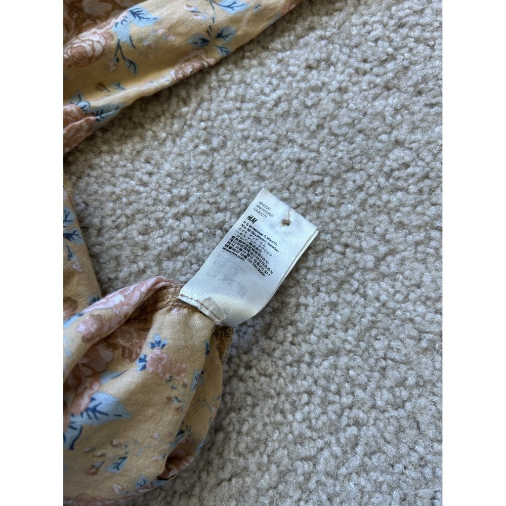 ✨ H&M Floral Boho Cotton Oversized Mini Dress / Tunic Coverup S ✨ - Picture 6 of 8